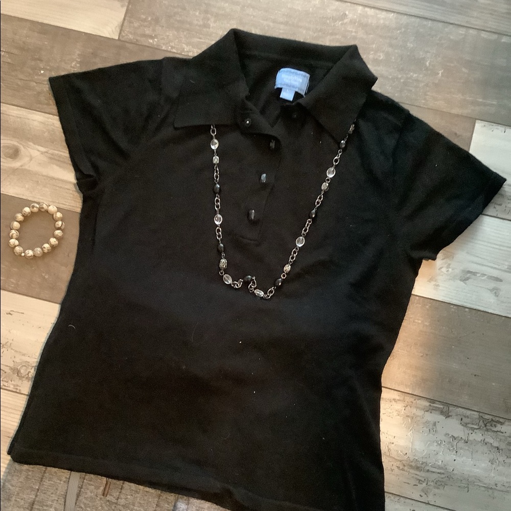Simply Vera black, short sleeve sweater L